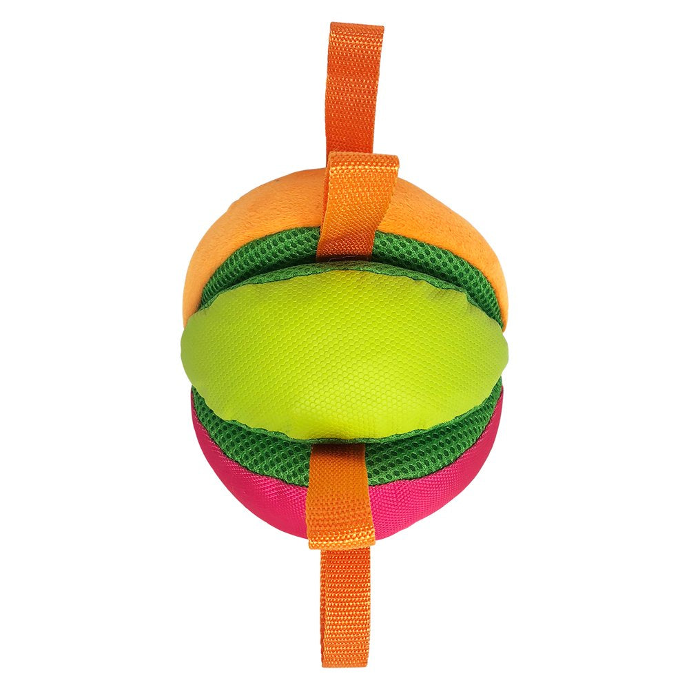 Squeak & Crunch Wedgeball with Straps Fetch Dog Toy