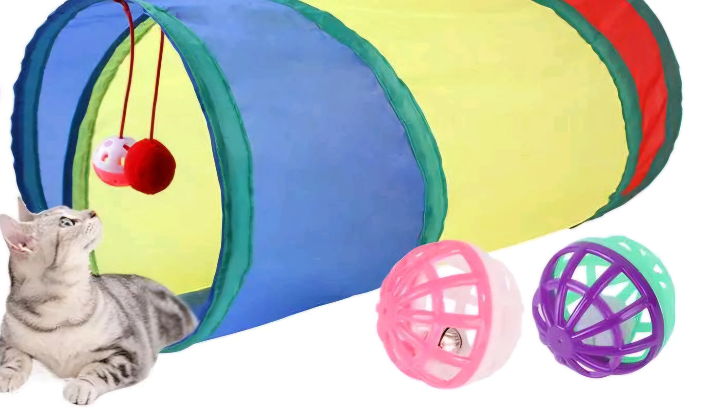 Multi Variety Mouse Spring Ball Cat Toys 24 Pack With Tunnel