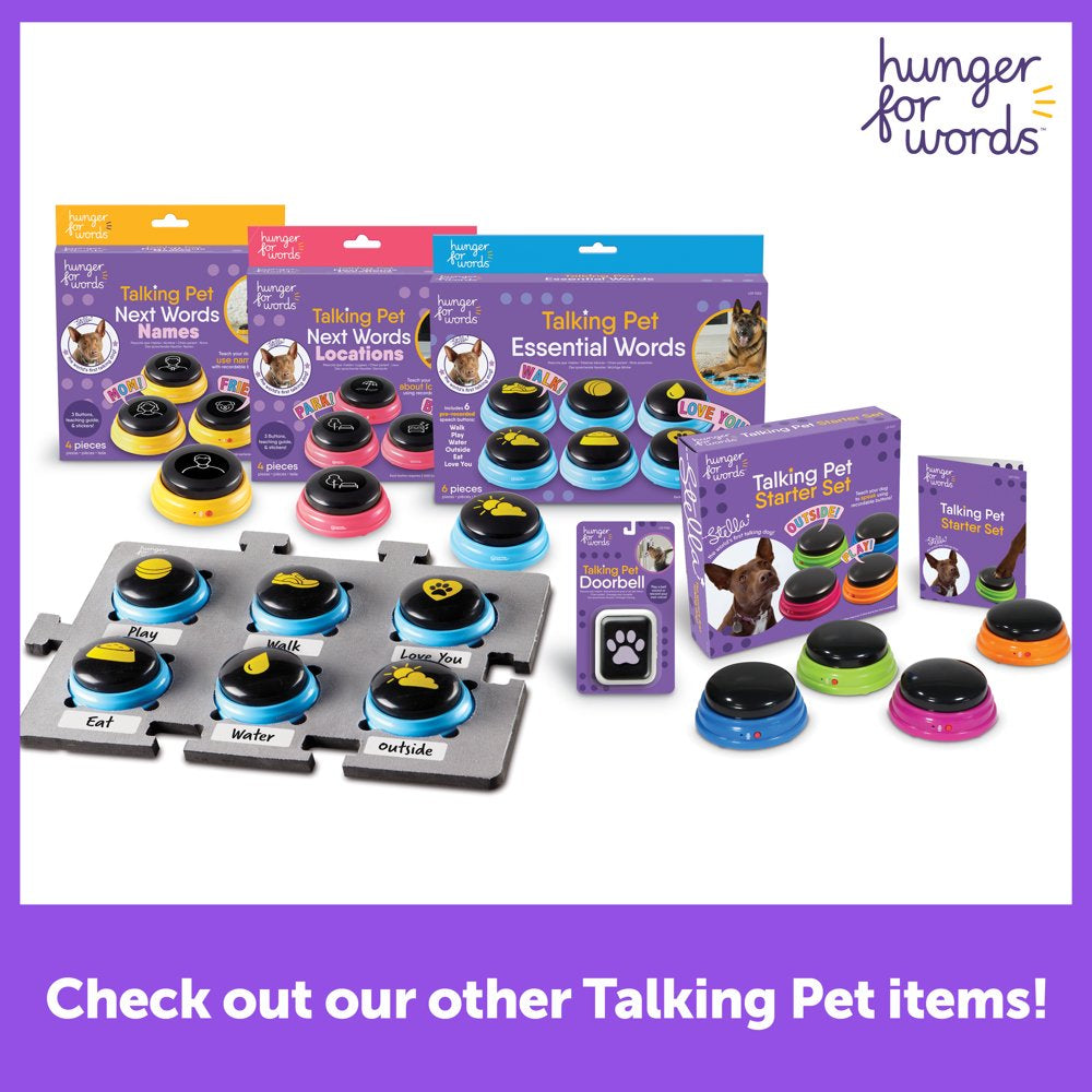 Talking Pet Starter Set - 4 Recordable Buttons for Dog Communication, Talking Dog Buttons