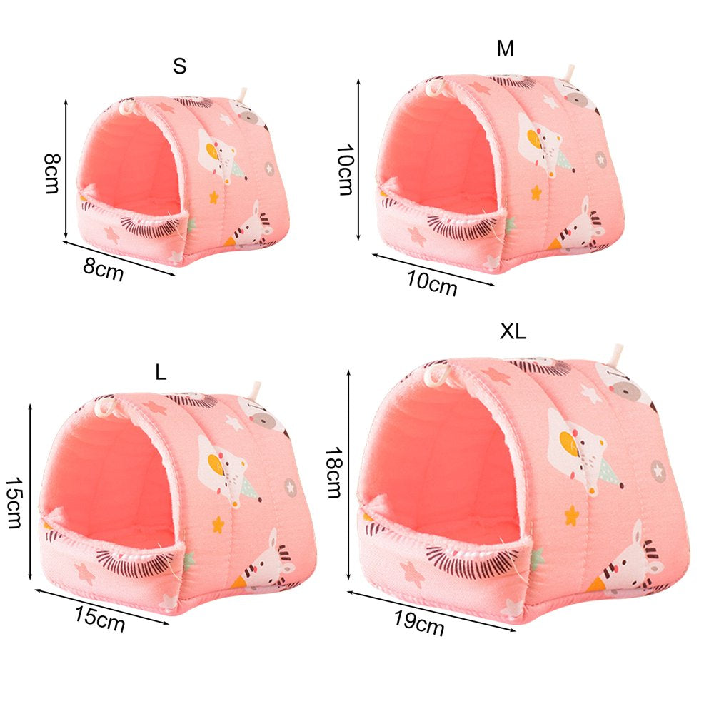 Cartoon Pattern Guinea Pig Cave House Bed, Rabbit Squirrel Chinchilla Hamster Hedgehog Nest Hideout, Small Animals Cage Warm Supplies, Machine Washable