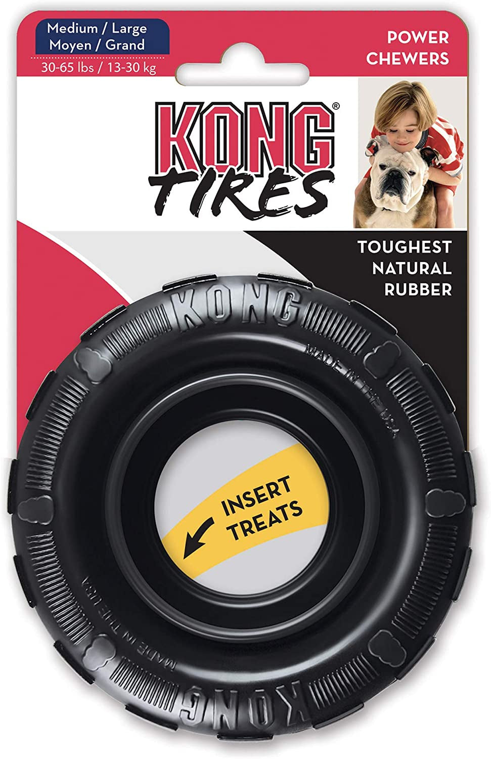 - Tires - Durable Rubber Chew Toy and Treat Dispenser for Power Chewers - for Medium/Large Dogs