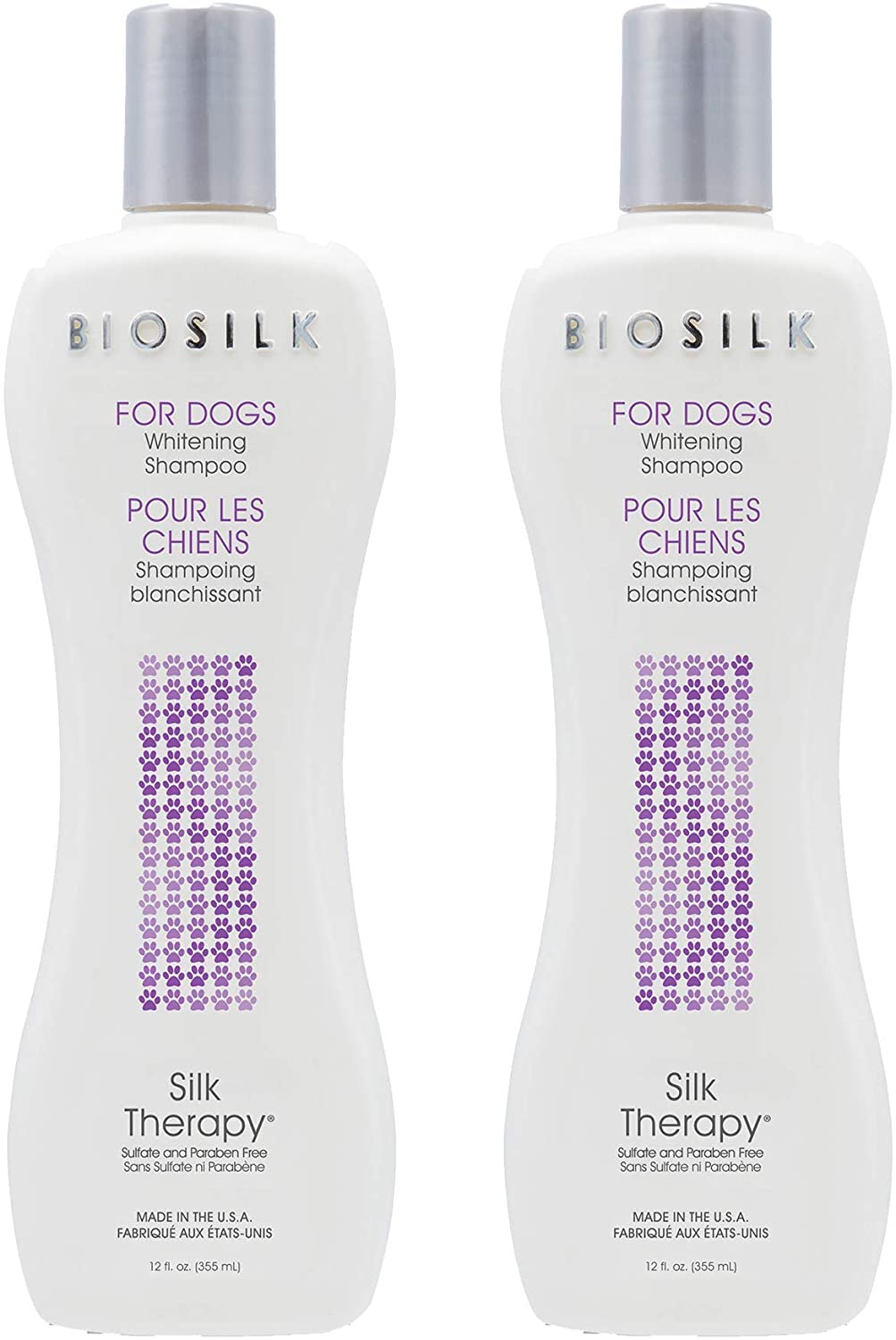 BioSilk Silk Therapy Whitening Dog Shampoo for Dogs - Pet Safe Grooming and Brightening Shampoo for a Bright White Coat - Dog Wash Enhances Shine and Softness, 12 Fl Oz