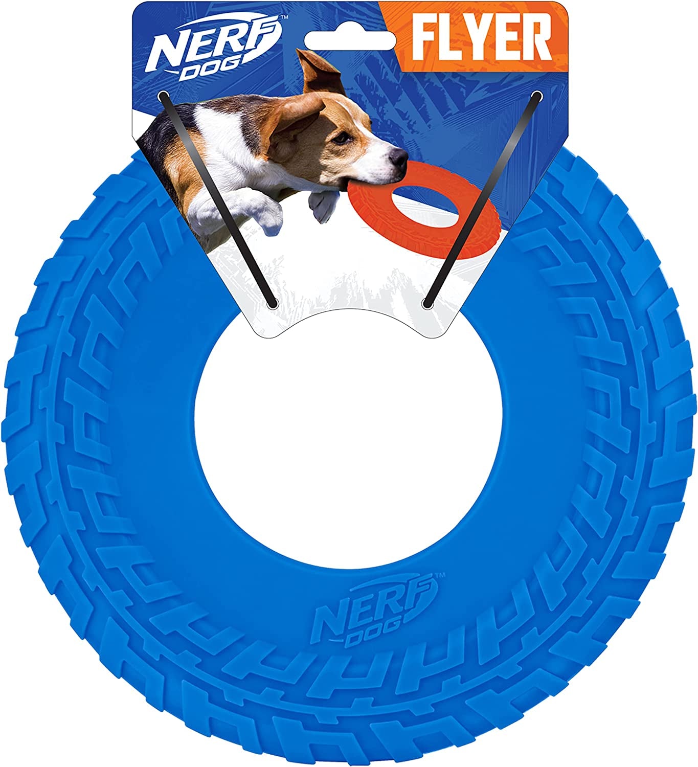 Rubber Tire Flyer Dog Toy, Flying Disc, Lightweight, Durable, Floats in Water, Great for Beach and Pool, 10 Inch Diameter, for Medium/Large Breeds, Single Unit, Blue, Original