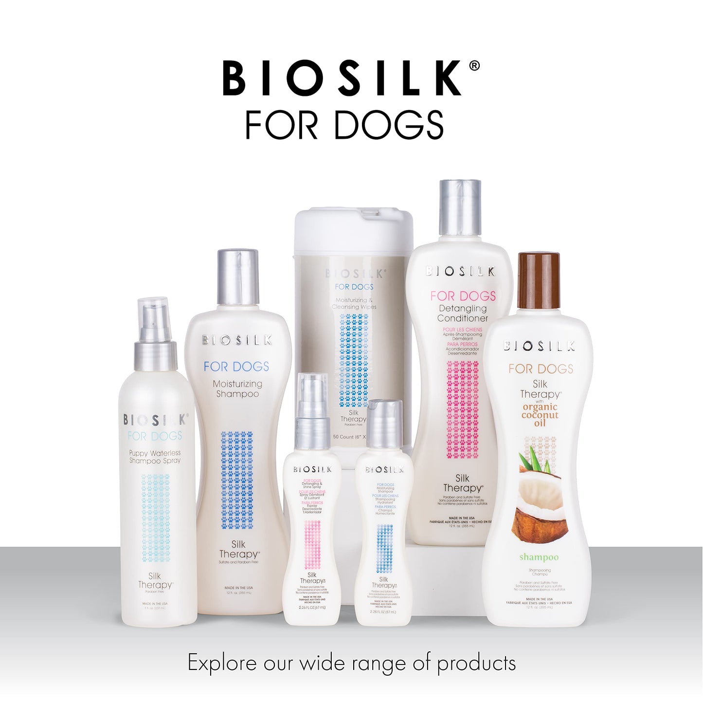 BioSilk Silk Therapy Whitening Dog Shampoo for Dogs - Pet Safe Grooming and Brightening Shampoo for a Bright White Coat - Dog Wash Enhances Shine and Softness, 12 Fl Oz