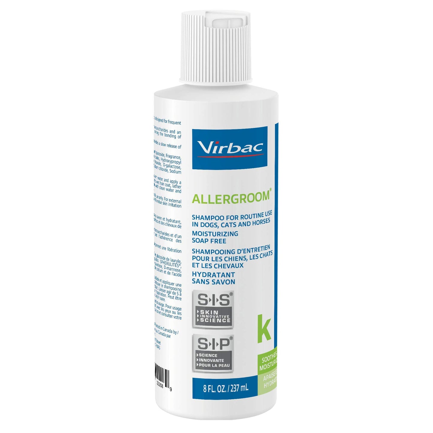 Virbac Allergroom Pet Shampoo For Dogs, Cats & Horses (8 oz) - For Normal or Dry Skin