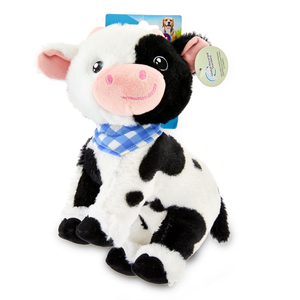 Plush Cow Dog Toy, Chew Level 3, Recycle Stuffing