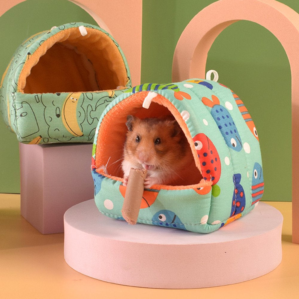 Cartoon Pattern Guinea Pig Cave House Bed, Rabbit Squirrel Chinchilla Hamster Hedgehog Nest Hideout, Small Animals Cage Warm Supplies, Machine Washable