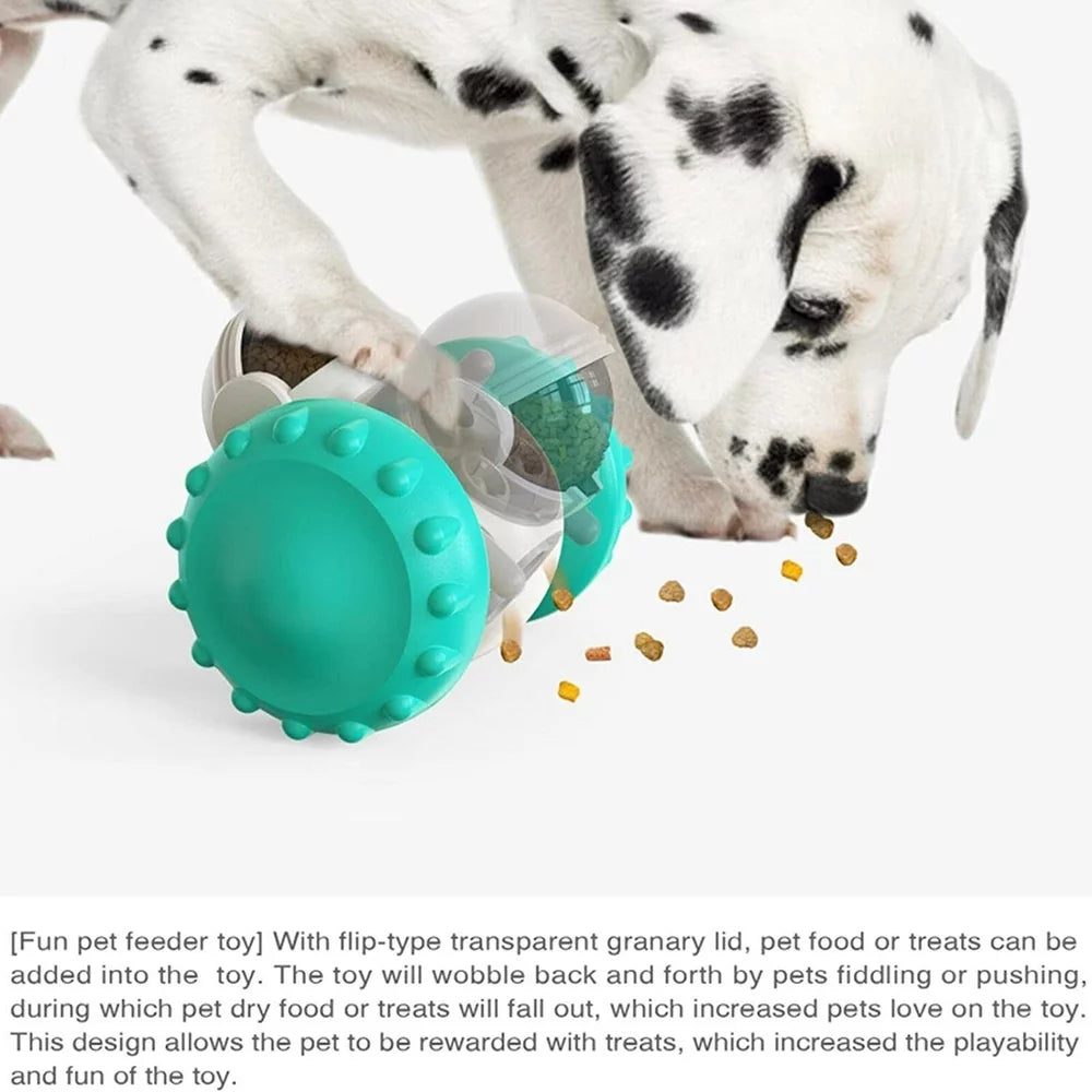 Dog Treat Ball IQ Training Treat Dispensing Dog Toys Interactive Food Puzzles Ball for Dogs Cats Pet Slow Feeder Ball Robot Green