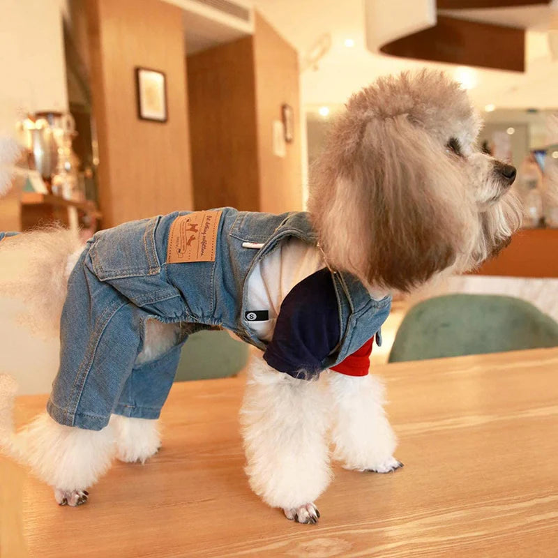 Fashion Pet Jean Overalls for Small Medium Dogs