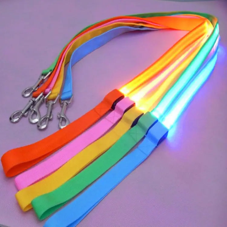 Glowing USB Rechargeable L.E.D. Dog Visibility Safety Leash