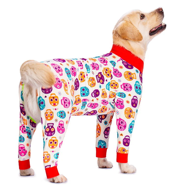 Cartoon Print Cotton Pajamas For Dogs