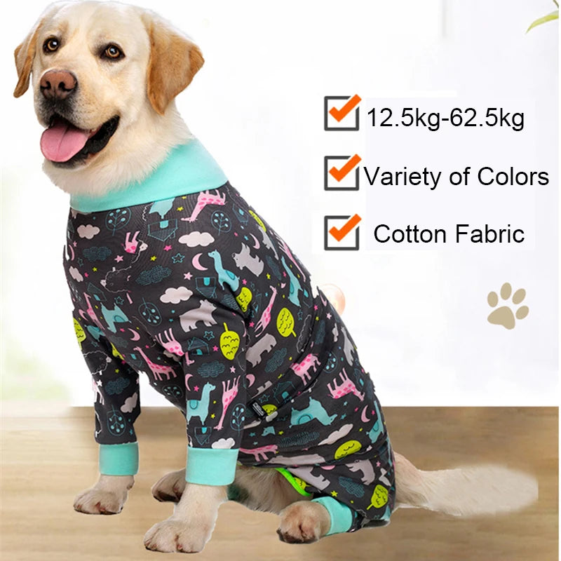 Cartoon Print Cotton Pajamas For Dogs