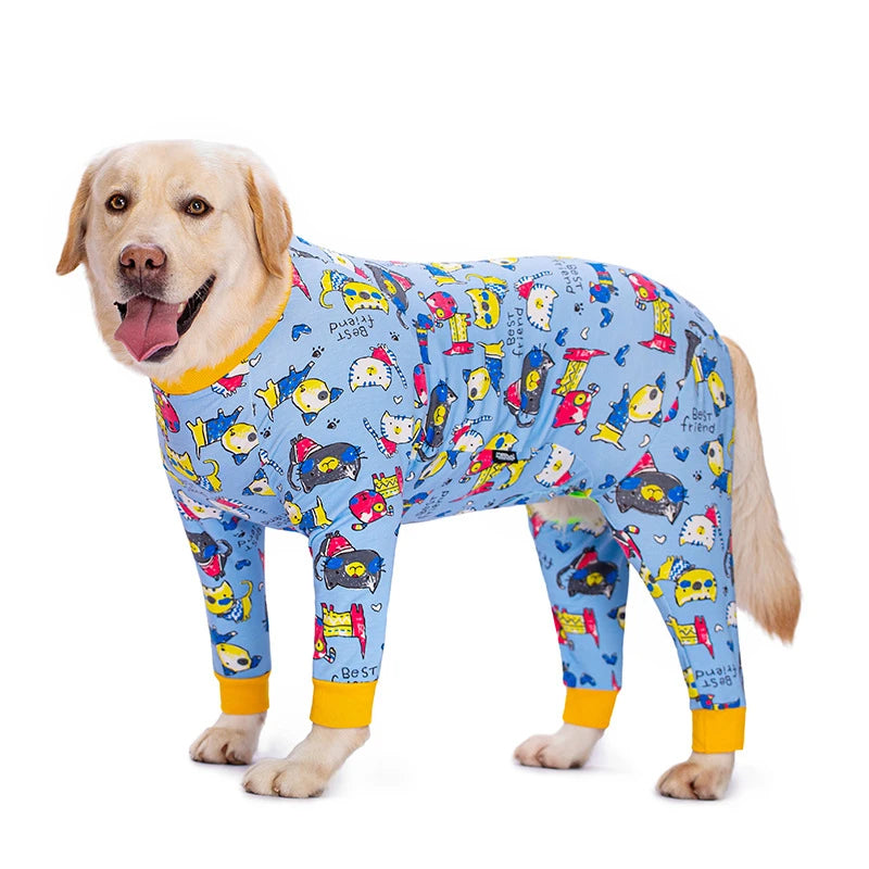 Cartoon Print Cotton Pajamas For Dogs