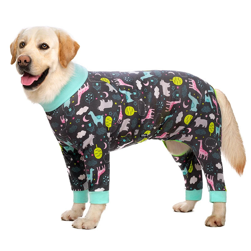 Cartoon Print Cotton Pajamas For Dogs