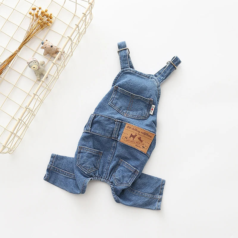 Fashion Pet Jean Overalls for Small Medium Dogs