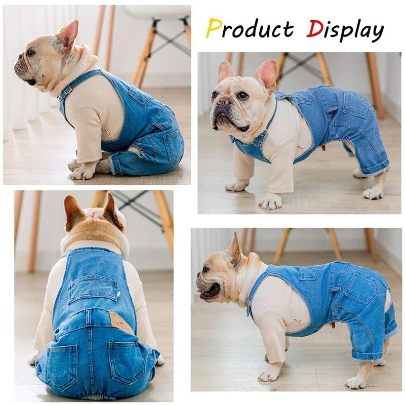 Fashion Pet Jean Overalls for Small Medium Dogs