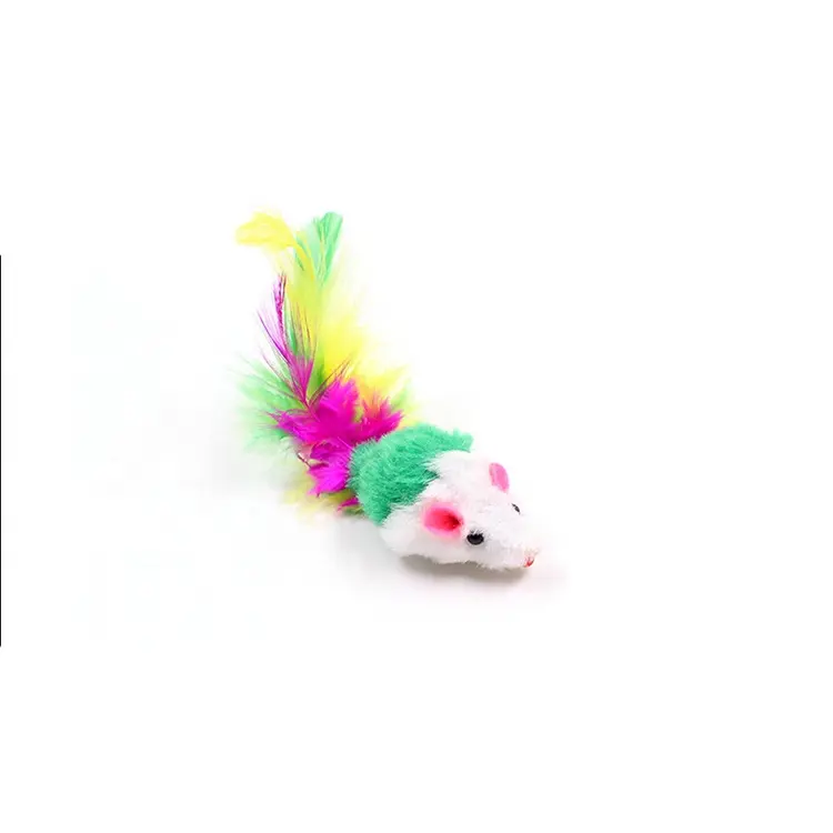 5 pack Plush Cat Mouse Toys with Colorful Tails