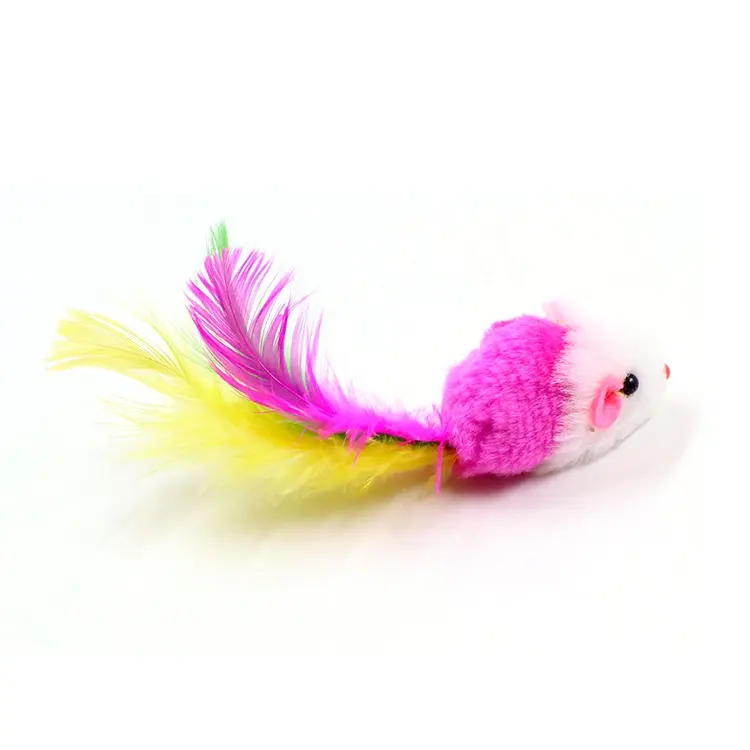 5 pack Plush Cat Mouse Toys with Colorful Tails