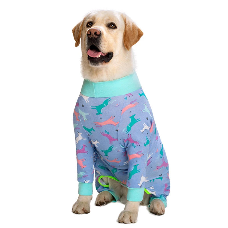 Cartoon Print Cotton Pajamas For Dogs