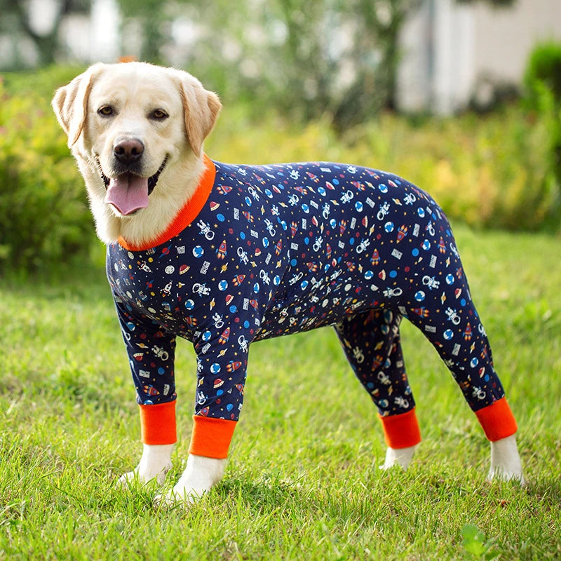 Cartoon Print Cotton Pajamas For Dogs