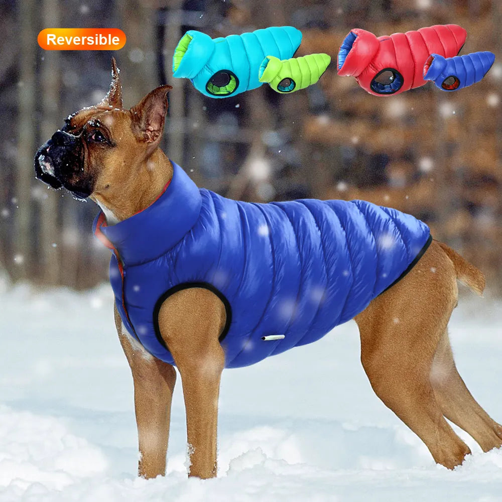 Warm Winter 3 layer reversible Dog Vest Waterproof Outfit for all dog sizes