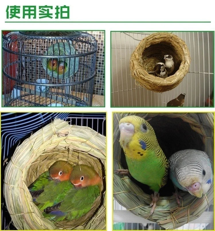 Bird Handwoven Straw Hatching Breeding Cave