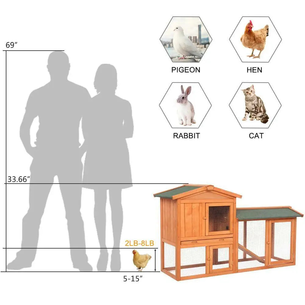 61" Wooden Chicken Coop