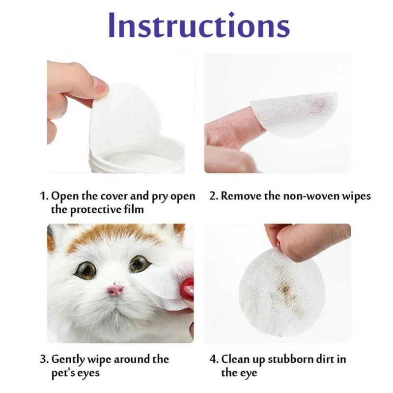 Pet Clean Eyes Remove Eye Dirt Dog Cat Universal Wet Paper Wipe