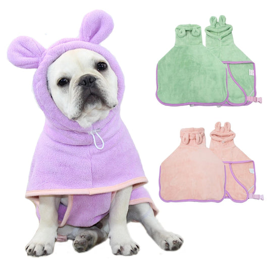 Bathrobe for Dogs Super Absorbent Fast Drying Hooded