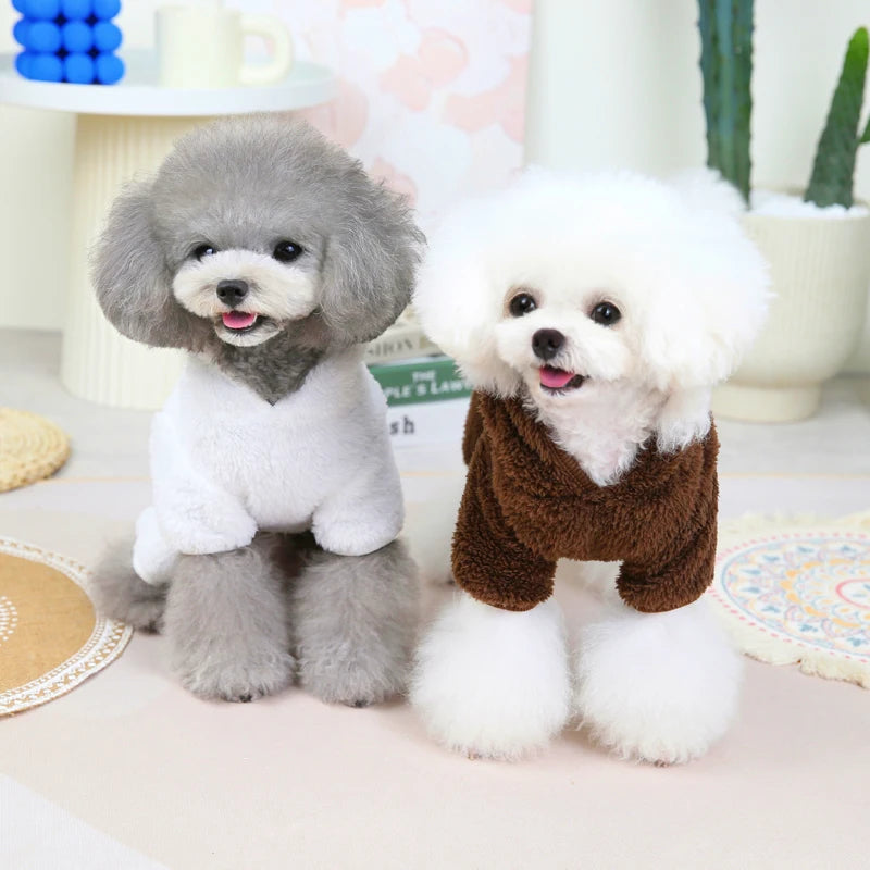 Bear Dog Jumpsuit Winter Warm Dog Clothes for Small Dogs