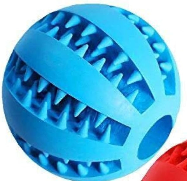 2pc Treat Feeder Tooth Cleaning Bite Resistant Rubber Chew Ball Toy