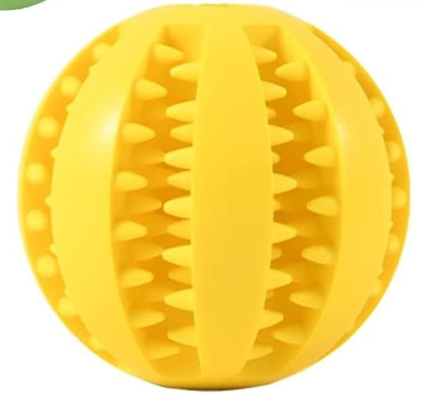 2pc Treat Feeder Tooth Cleaning Bite Resistant Rubber Chew Ball Toy