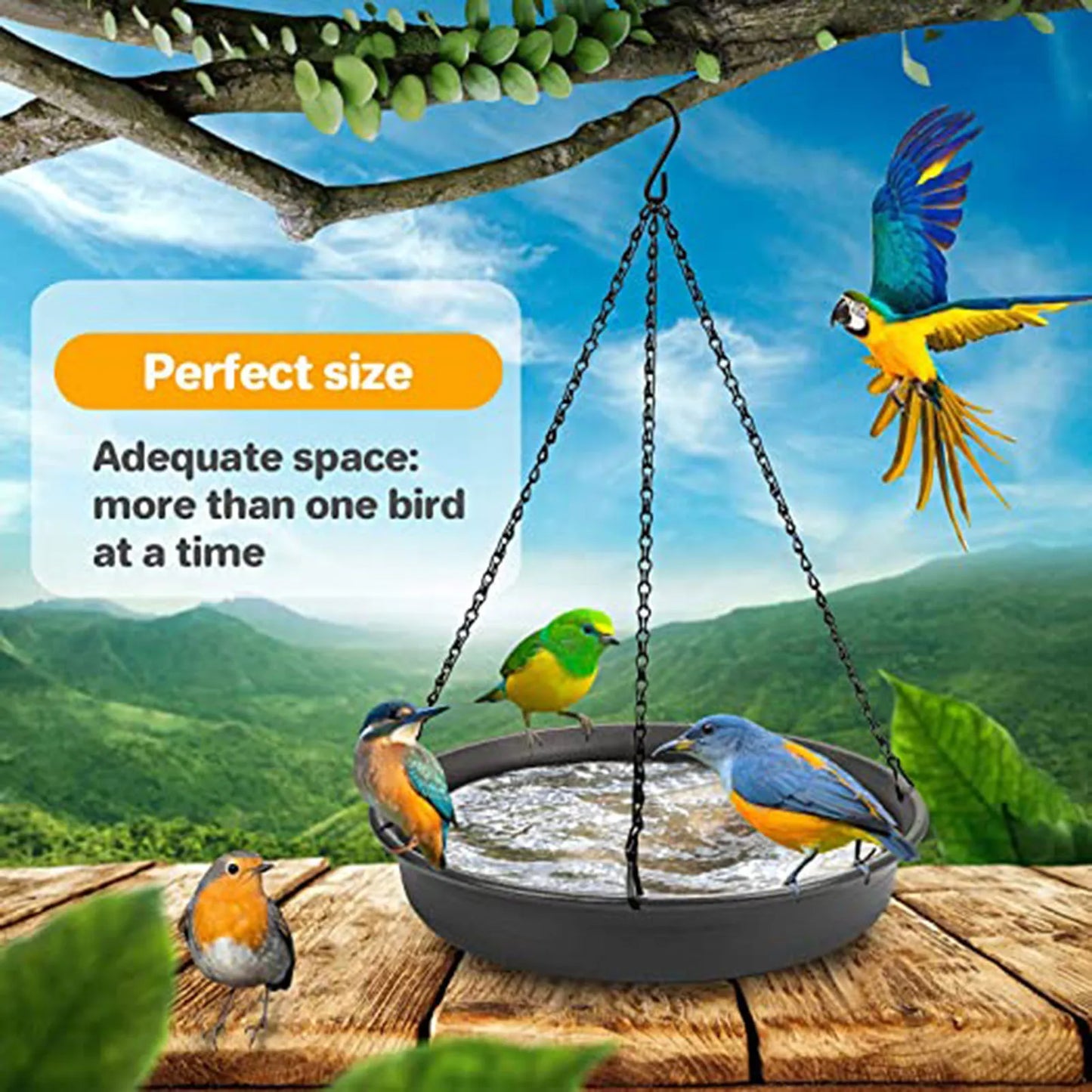 Hanging Bird Feeder Outdoor Bath Tray Bird Water Drinker Outdoor Feeder Garden Yard Decoration Plastic Bird Feeder Pet Supplies