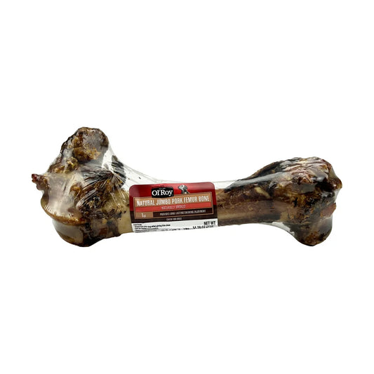 Natural Jumbo Pork Femur Chew for Dogs, 1 Count, 14.38 Oz