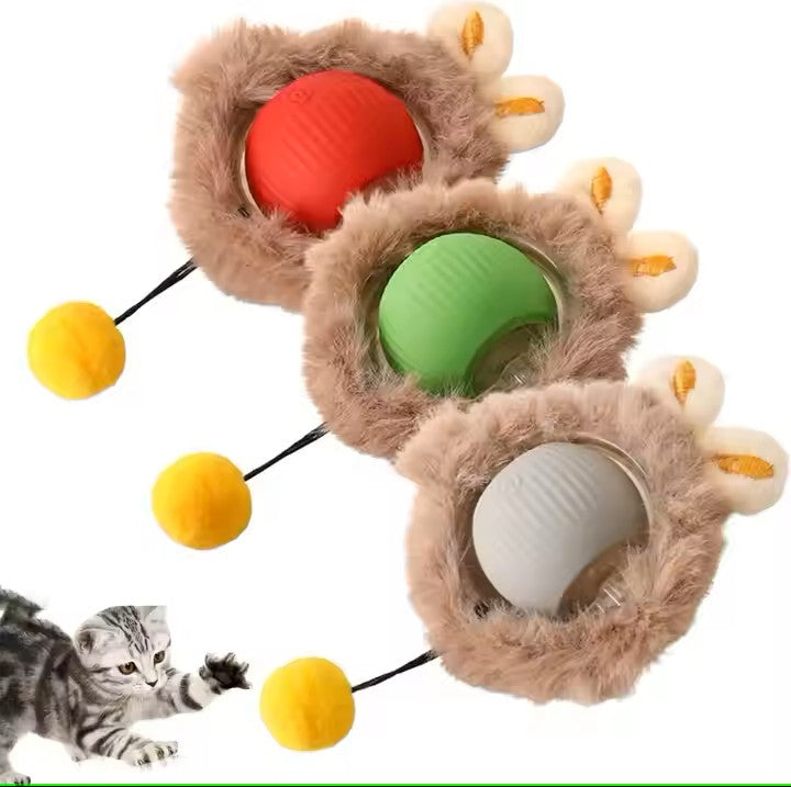 Interactive Smart Ball With Tail Accessories Rolls on Carpet Fast Indestructible Cat Toy