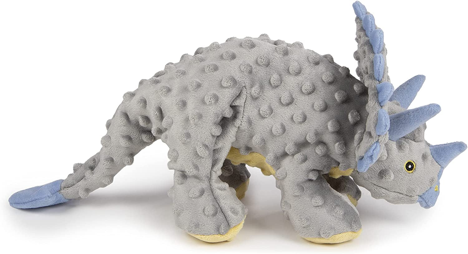 Dinos Frills Squeaky Plush Dog Toy, Chew Guard Technology - Gray, Large