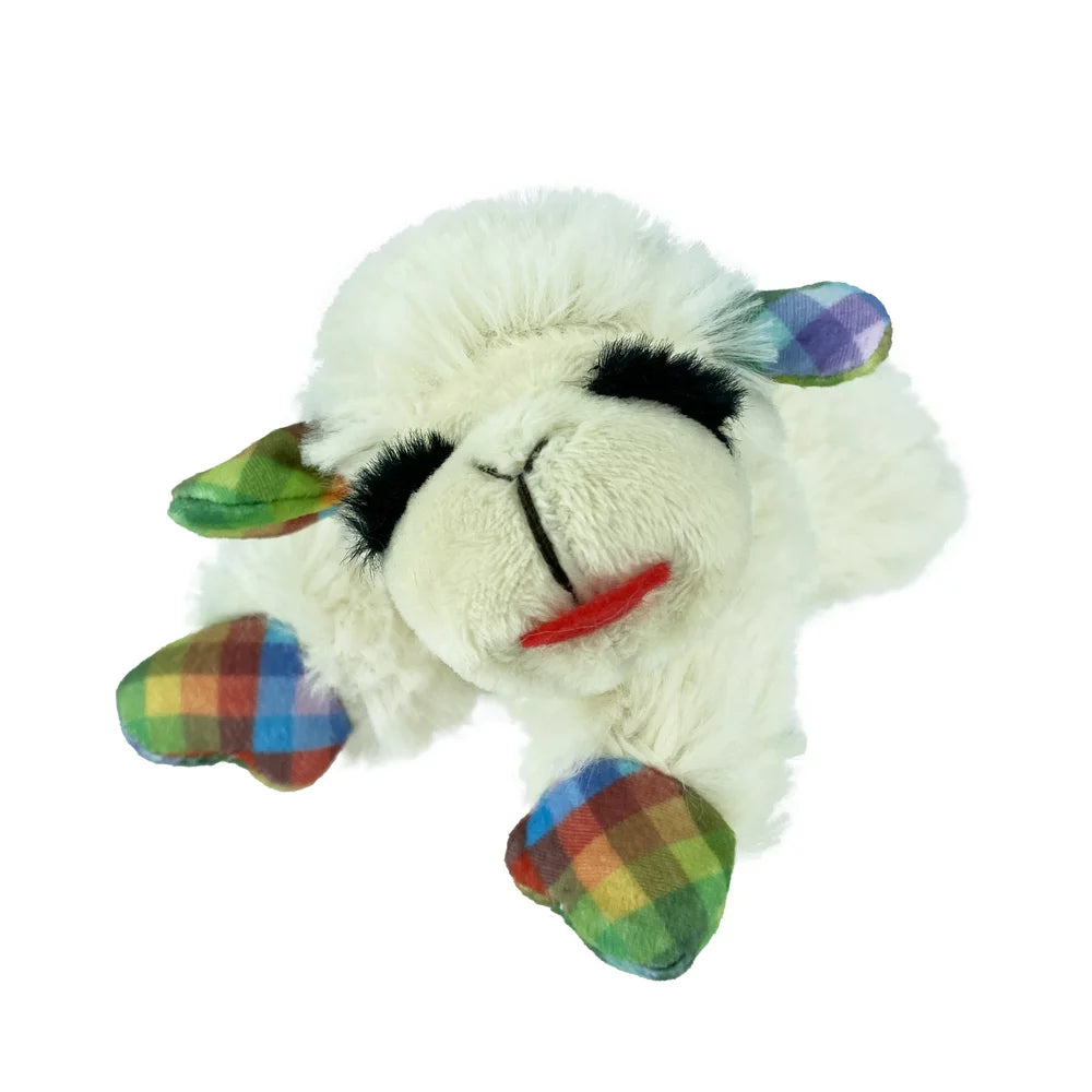 Lamb Chop Plush Dog Toy, Small, Plaid