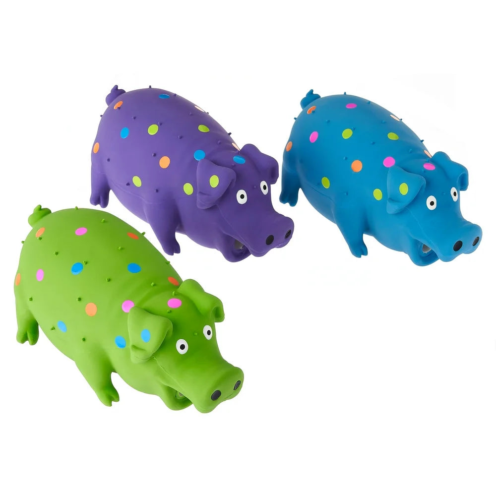 Playful Buddy Pigglesworth Latex Dog Toy, Grunting Noise, Color May Vary