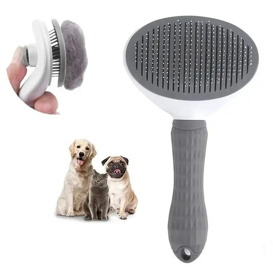 Ergonomic Pet Grooming Brush For Easy Tangle Matted Undercoat Fur Removal