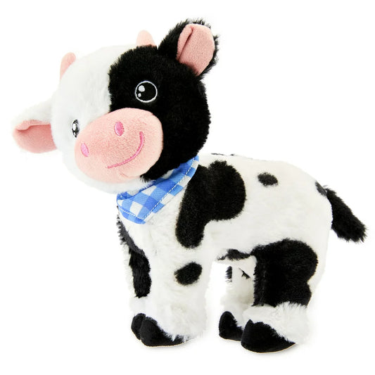 Plush Cow Dog Toy, Chew Level 3, Recycle Stuffing