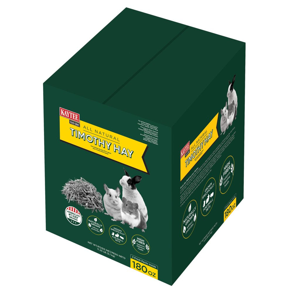 Forti Diet Timothy Hay for Rabbits, Guinea Pigs, Hamsters, Chinchillas and Other Small Animals, 180 Ounces