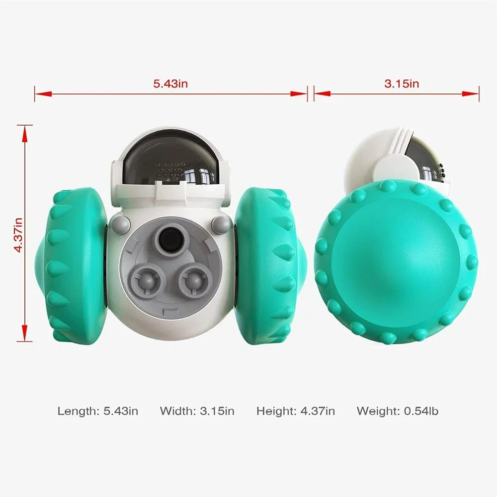 Dog Treat Ball IQ Training Treat Dispensing Dog Toys Interactive Food Puzzles Ball for Dogs Cats Pet Slow Feeder Ball Robot Green