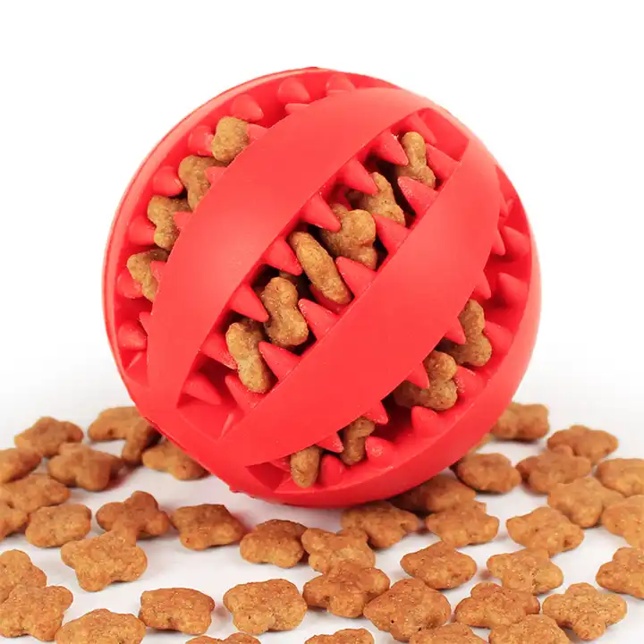 2 Food Treat Feeder Tooth Cleaning Bite Resistant Rubber Chew Toy