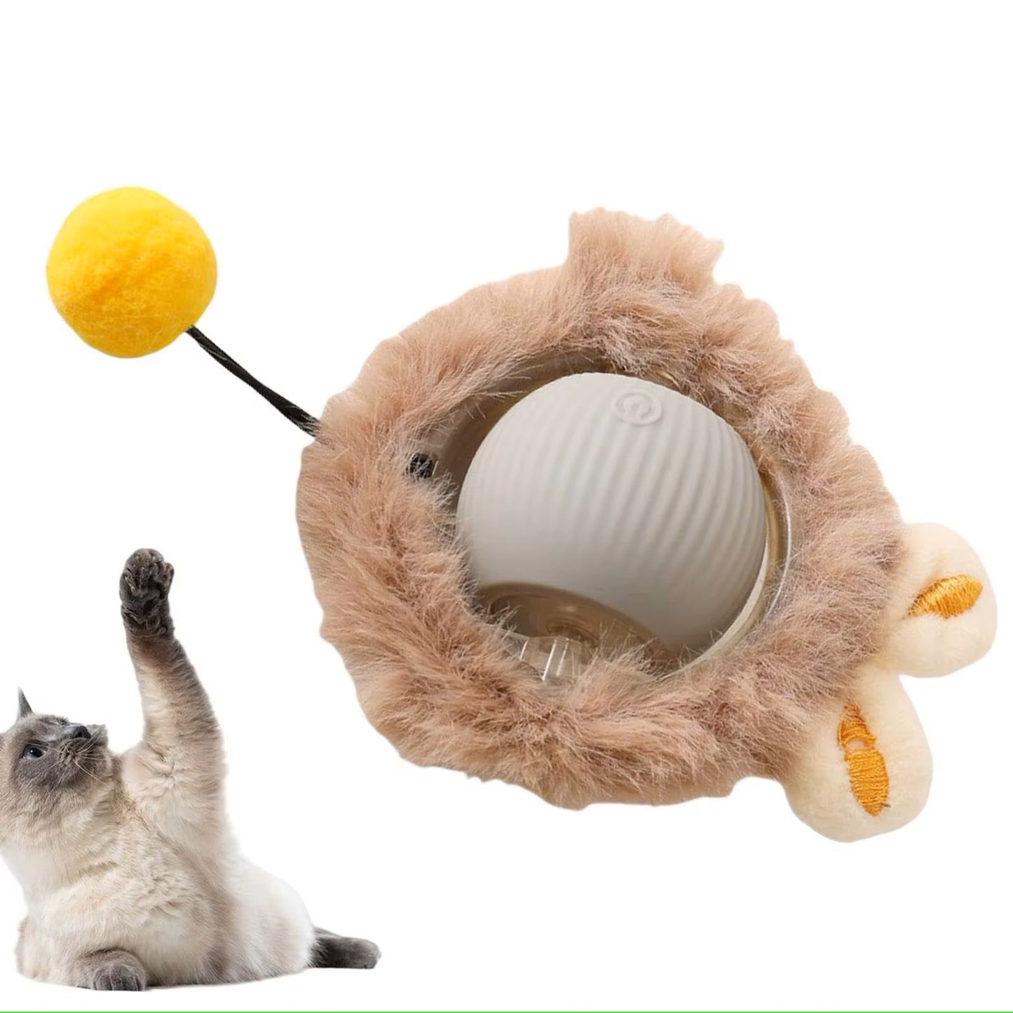 Interactive Smart Ball With Tail Accessories Rolls on Carpet Fast Indestructible Cat Toy