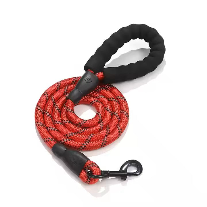 5' Soft Handle Reflective Braided Nylon Rope Dog Leash