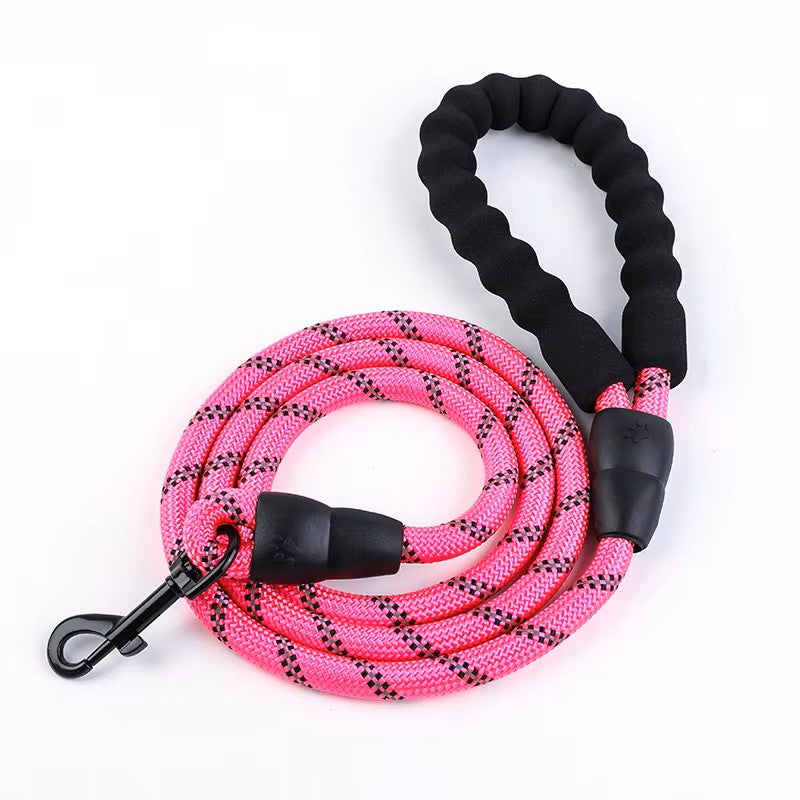 5' Soft Handle Reflective Braided Nylon Rope Dog Leash