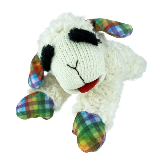 Lamb Chop Plush Dog Toy, Small, Plaid