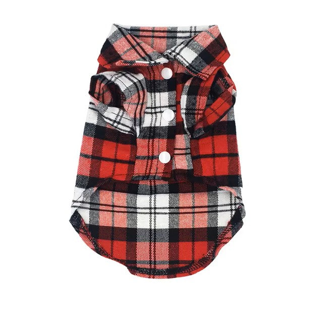 Super Cute Cotton Plaid Dog Shirts