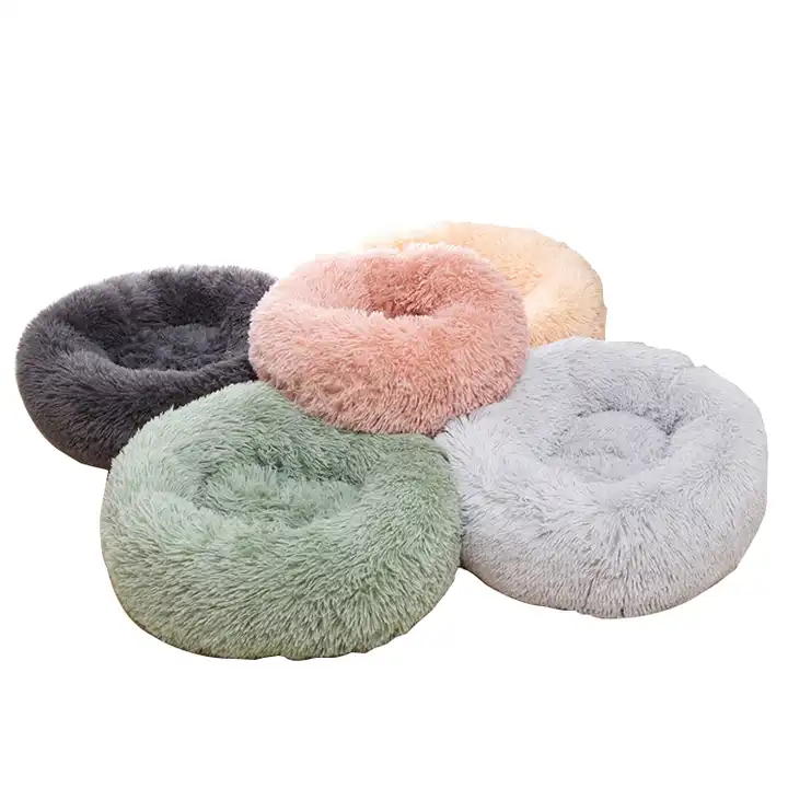 Fleece Fluffy Donut Cat Pet Dog Bed