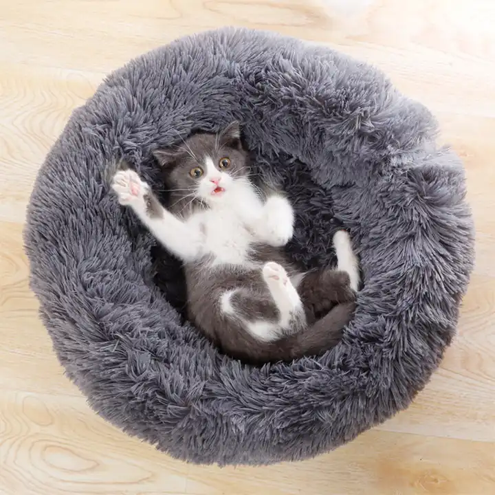 Fleece Fluffy Donut Cat Pet Dog Bed